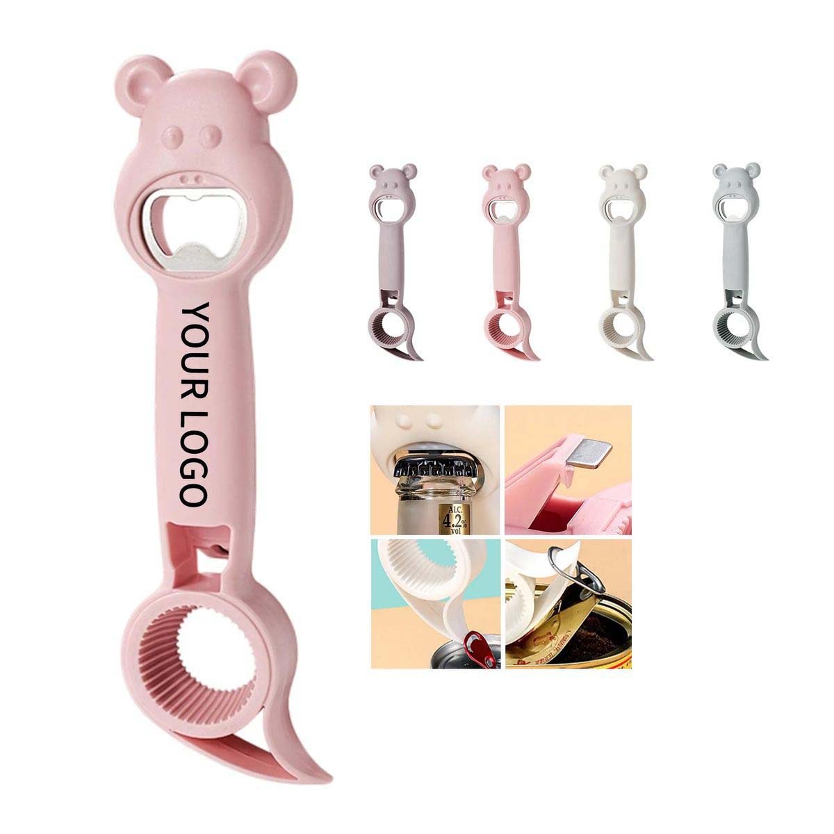 Compact 4 in 1 Bottle Opener with Wavy Handle 2