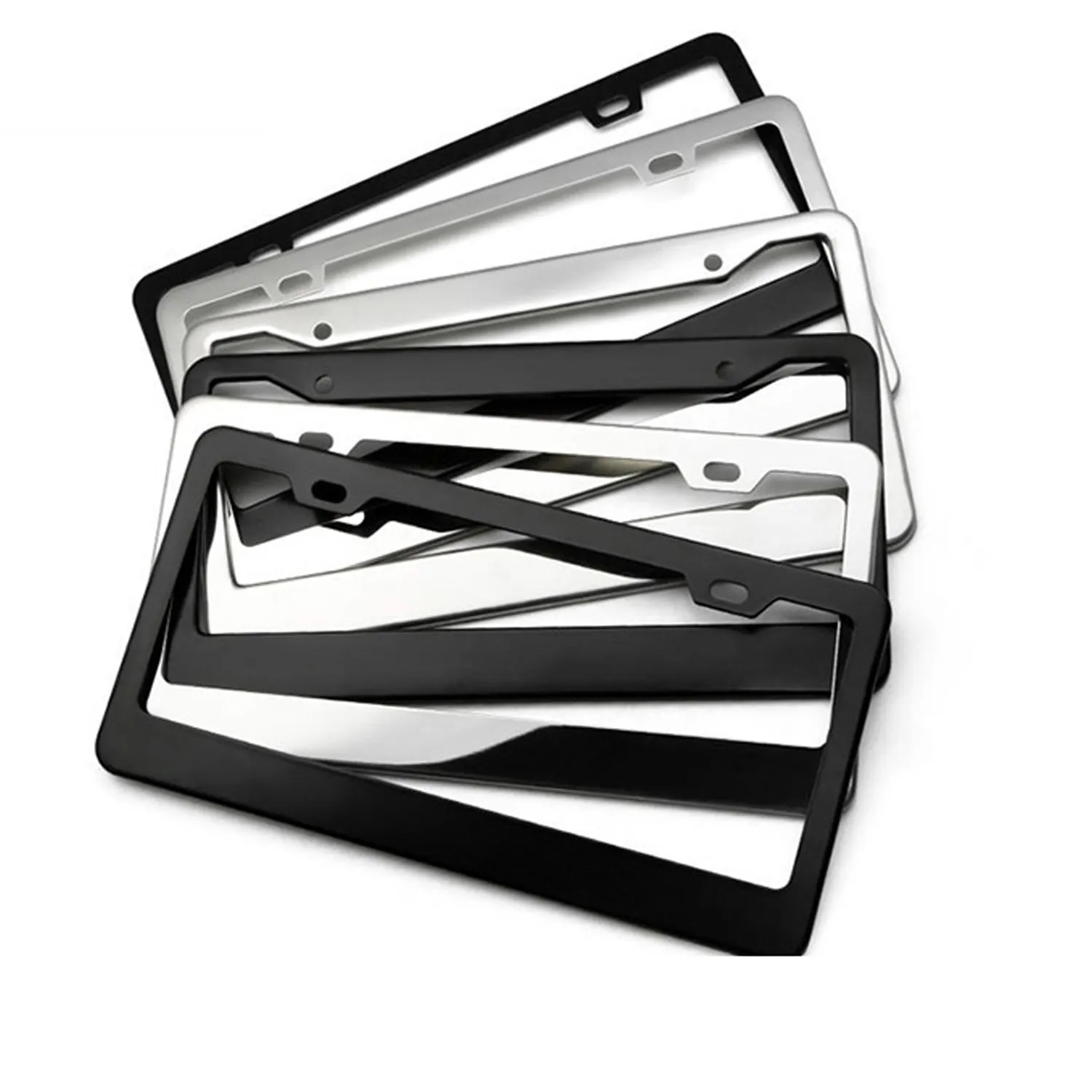 Chrome ABS Plastic License Plate Frame With Logo Imprinted 3