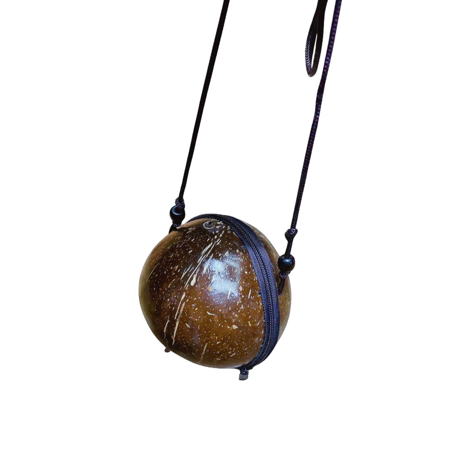 Handmade Coconut Shell Zipper Crossbody Bag 4