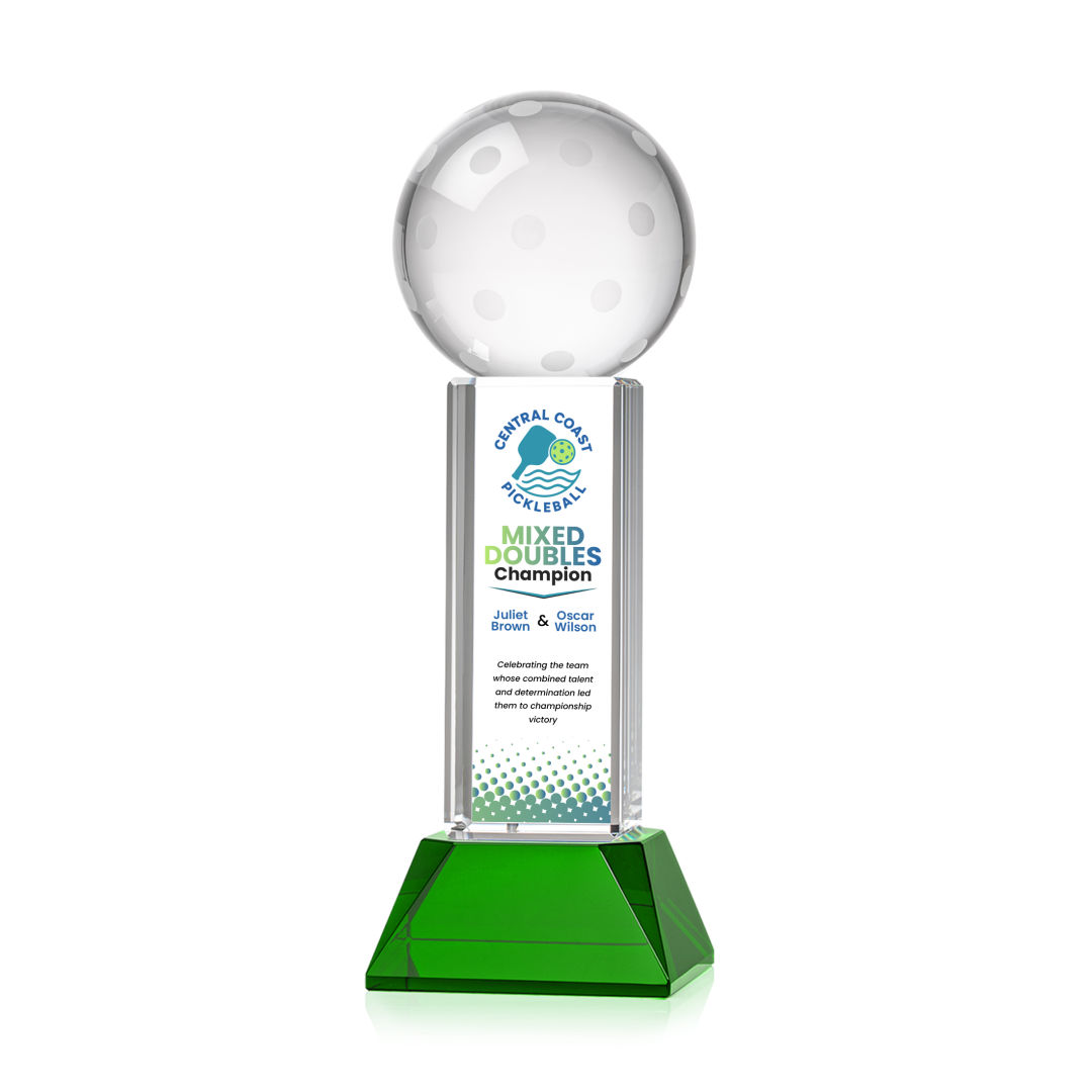 Pickleball VividPrint™ Award on Stowe Base - Green 7
