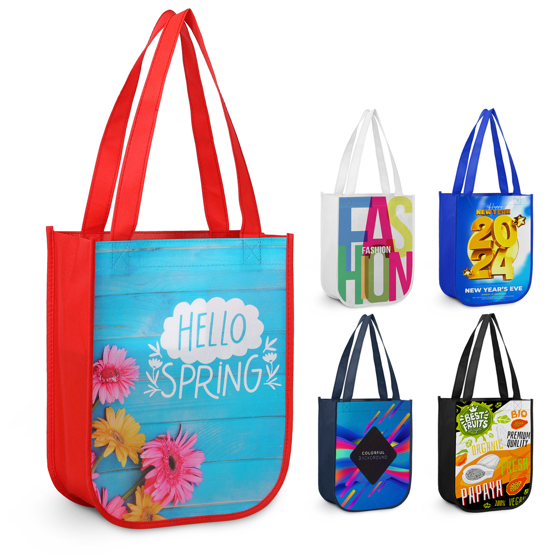 Small Laminated Curved Bottom Non-Woven Gift Bag - Ocean 8