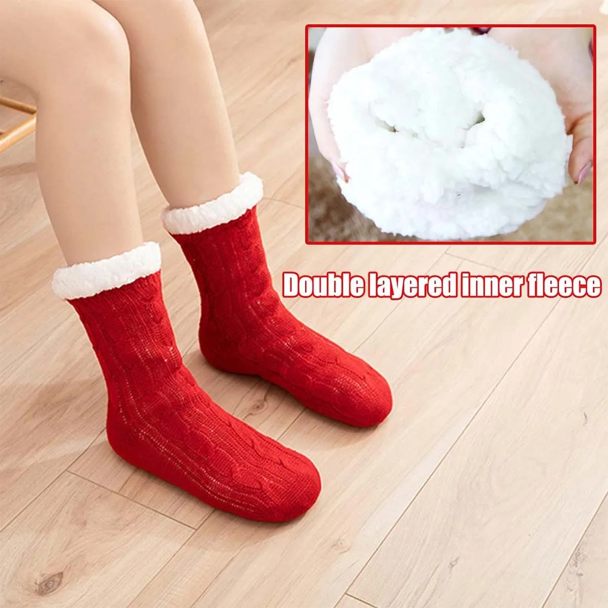 Unisex Winter Thick Non-skid Fuzzy Warm Soft  Slipper Socks 4