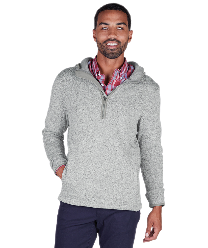 Men's Heathered Fleece Quarter Zip Hoodie