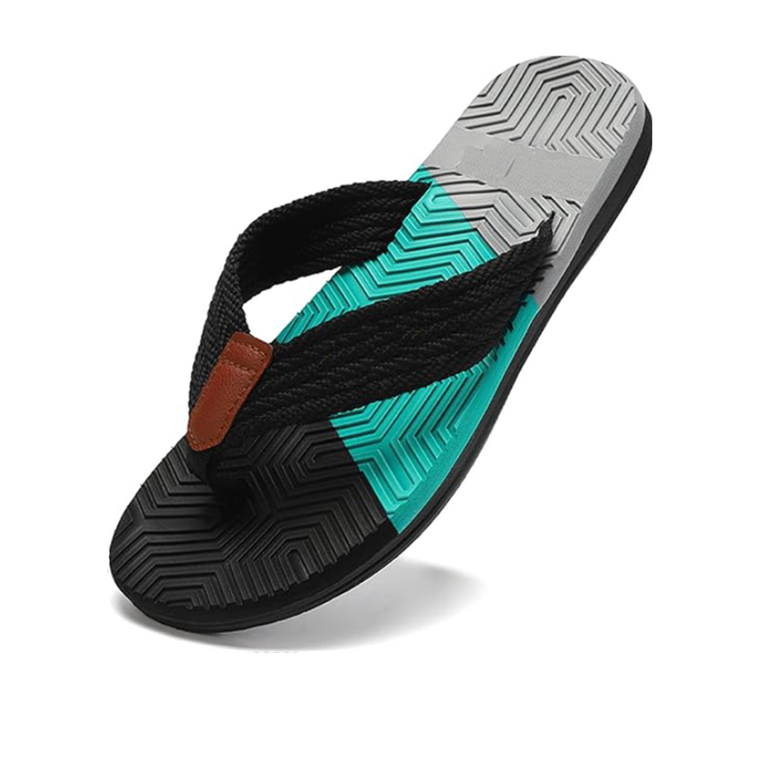 Three Colors Spliced Men'S Flip Flops 5