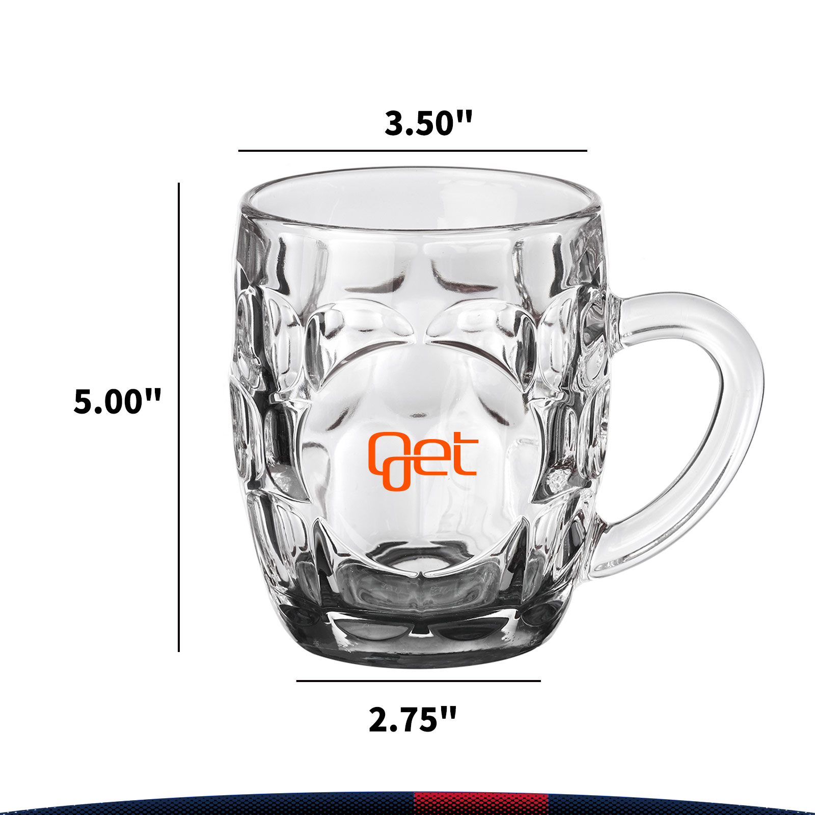 Tailian 10 oz. ARC Britannia Glass Beer Mugs 10