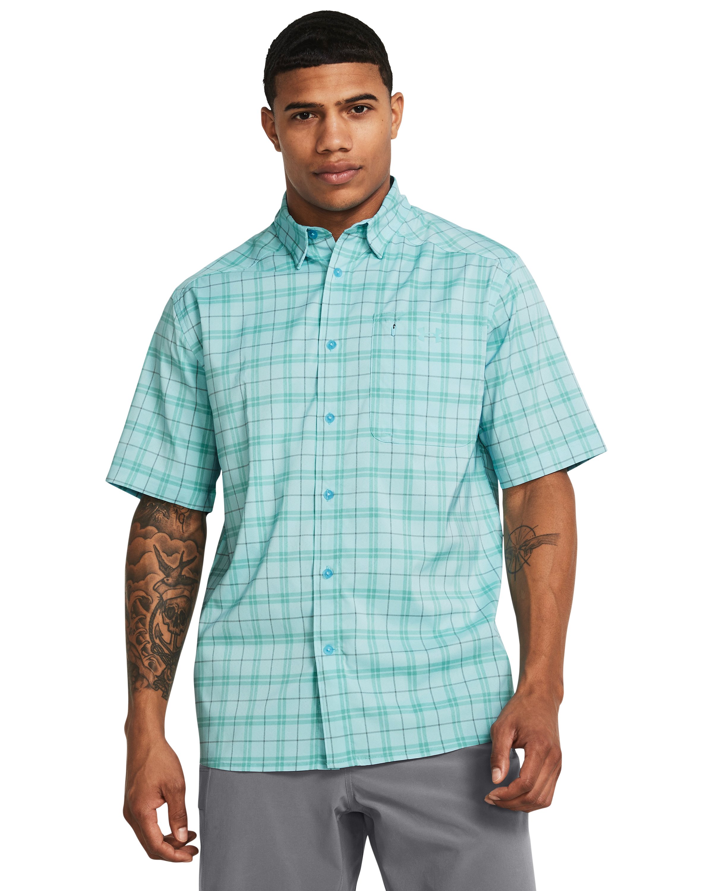 UA Drift Tide 2.0 Plaid Men's Short Sleeve 4