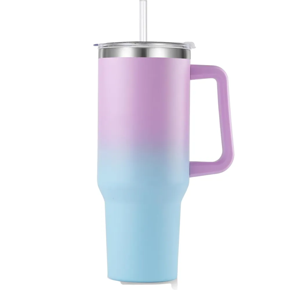 40oz. Insulated Tumbler with Handle and Straw 12
