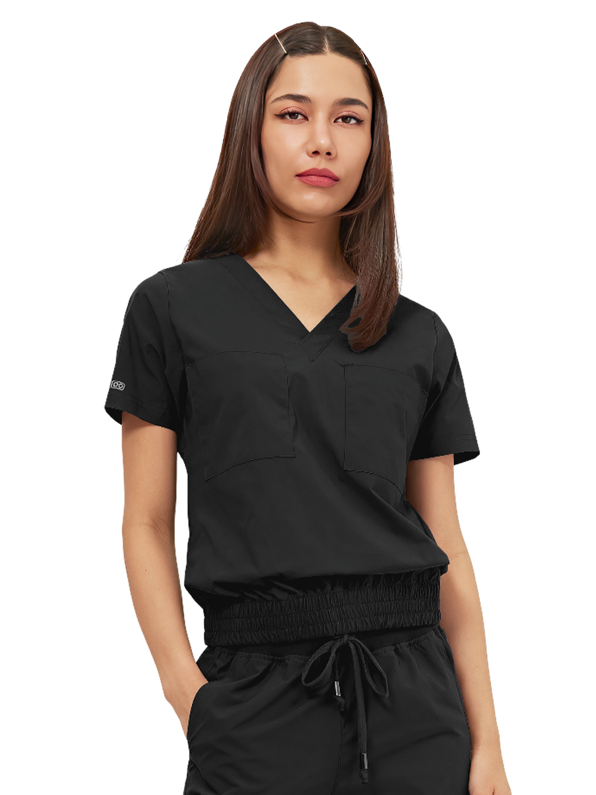 Parkley Quantum - Women's Two-Pocket LUNA Tuck Band V-Neck Top 5