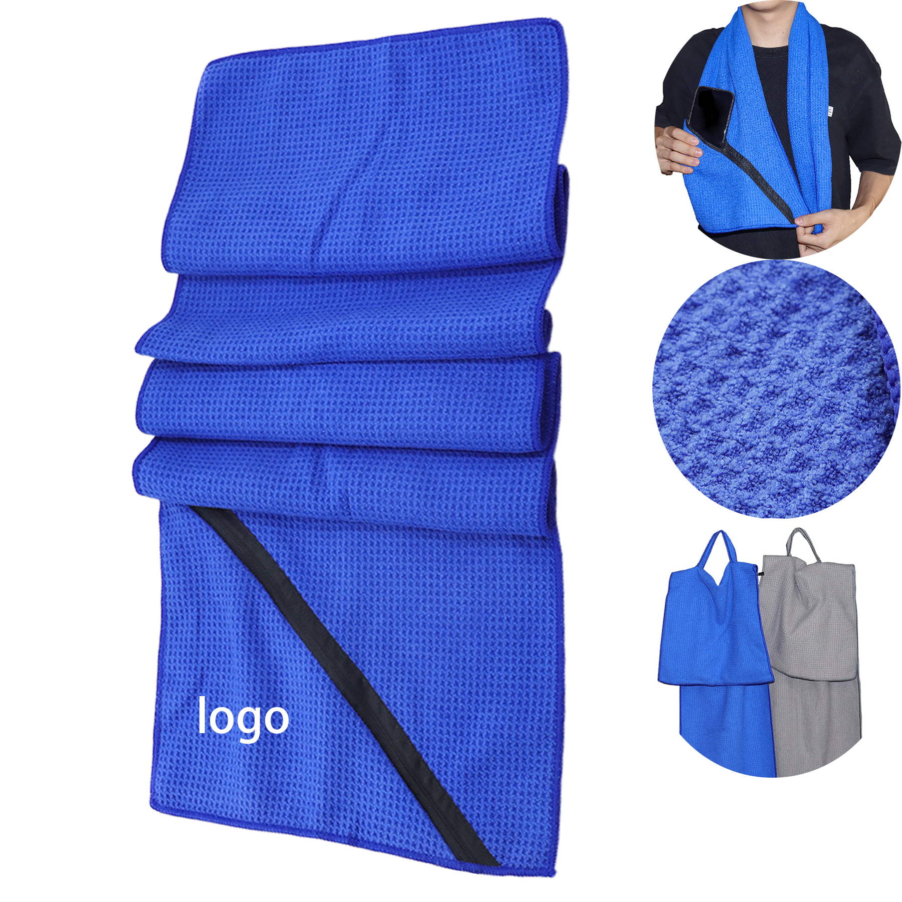 Zipper Pocket Sports Towel 2