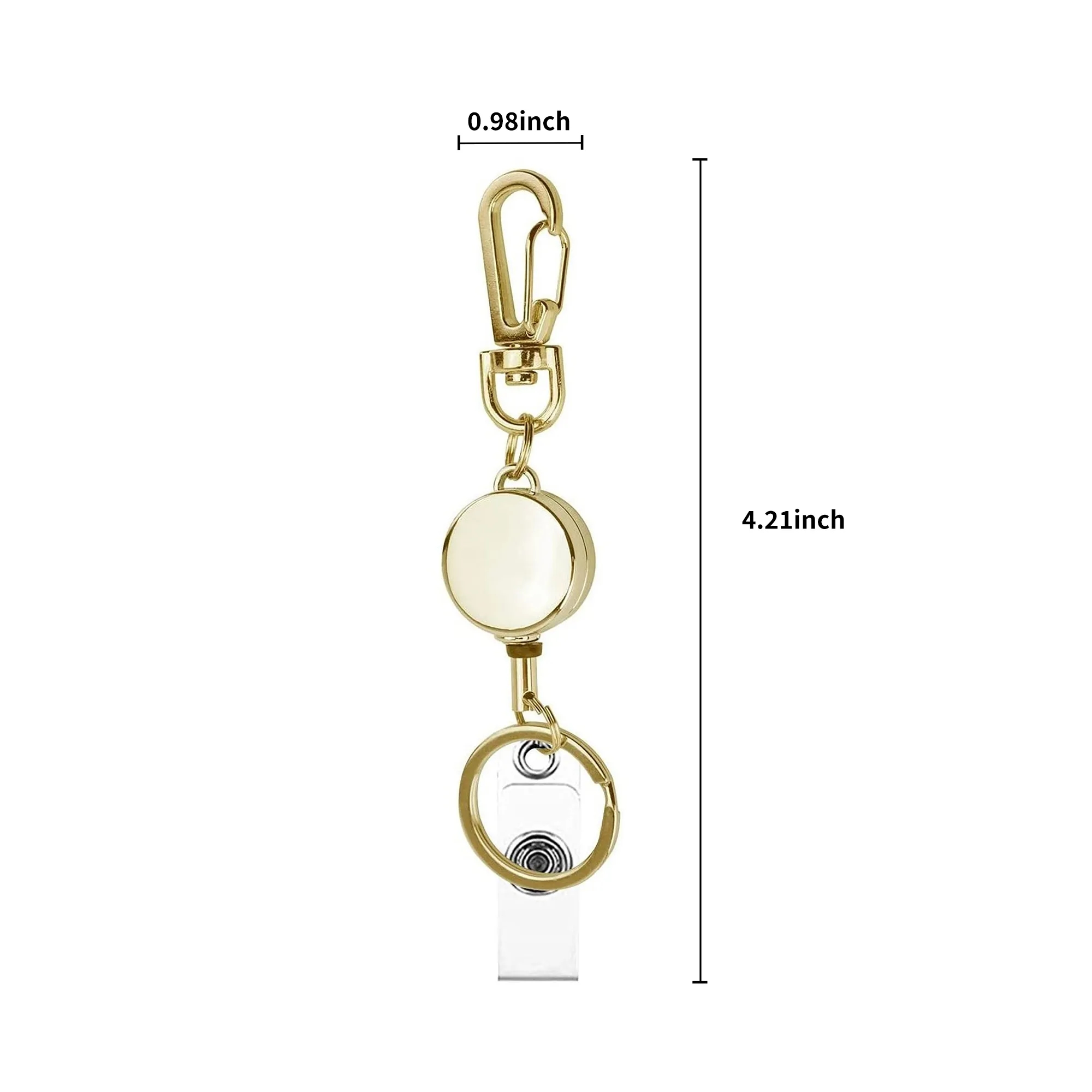 Metal Retractable Keychain with Carabiner 3