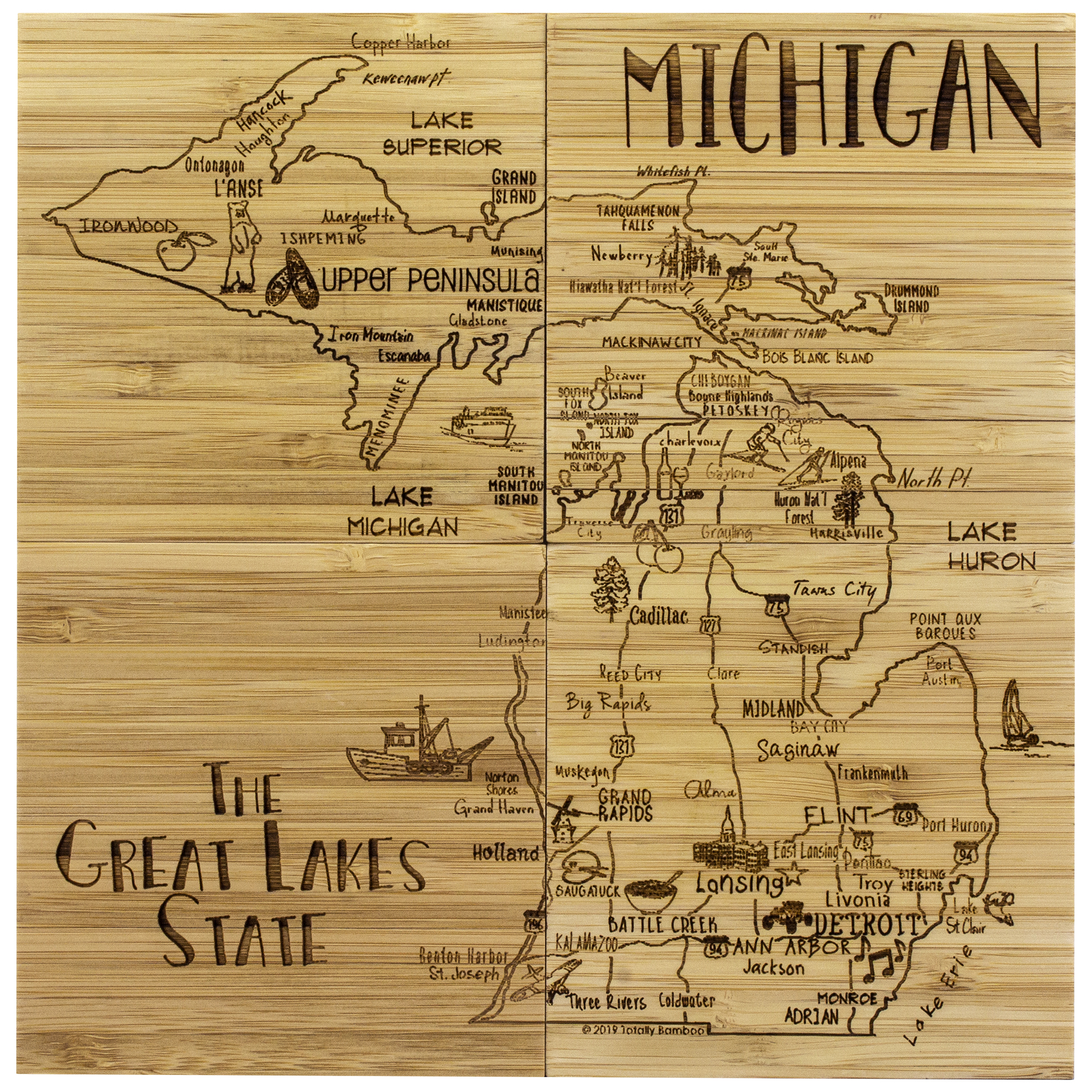 Michigan Puzzle Coaster Set 9