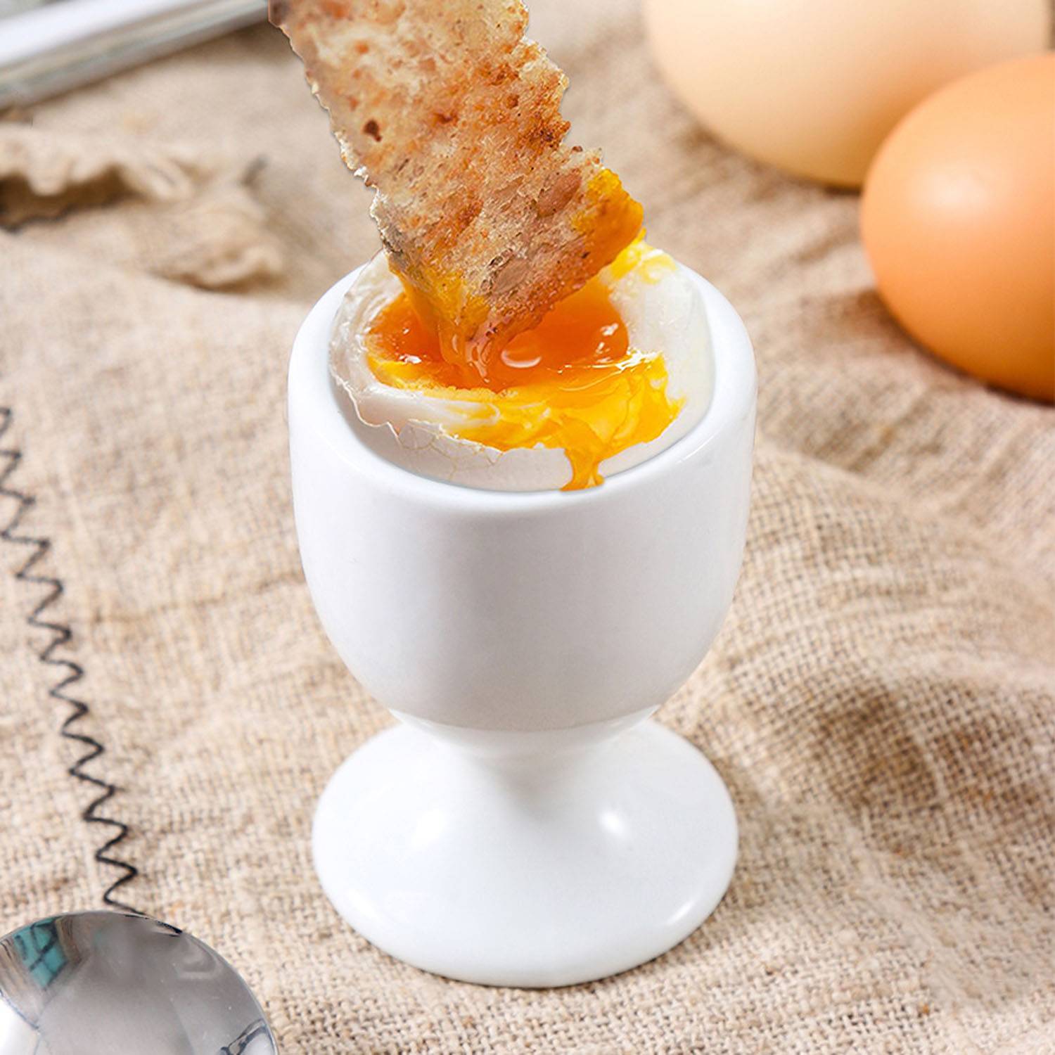 1.7oz Compact Durable Versatile Ceramic Egg Cup 5