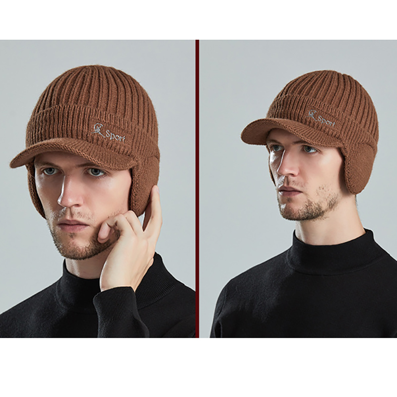 Knit Beanie Winter Fleece Lined Skull Cap w/ Ear Flaps 9