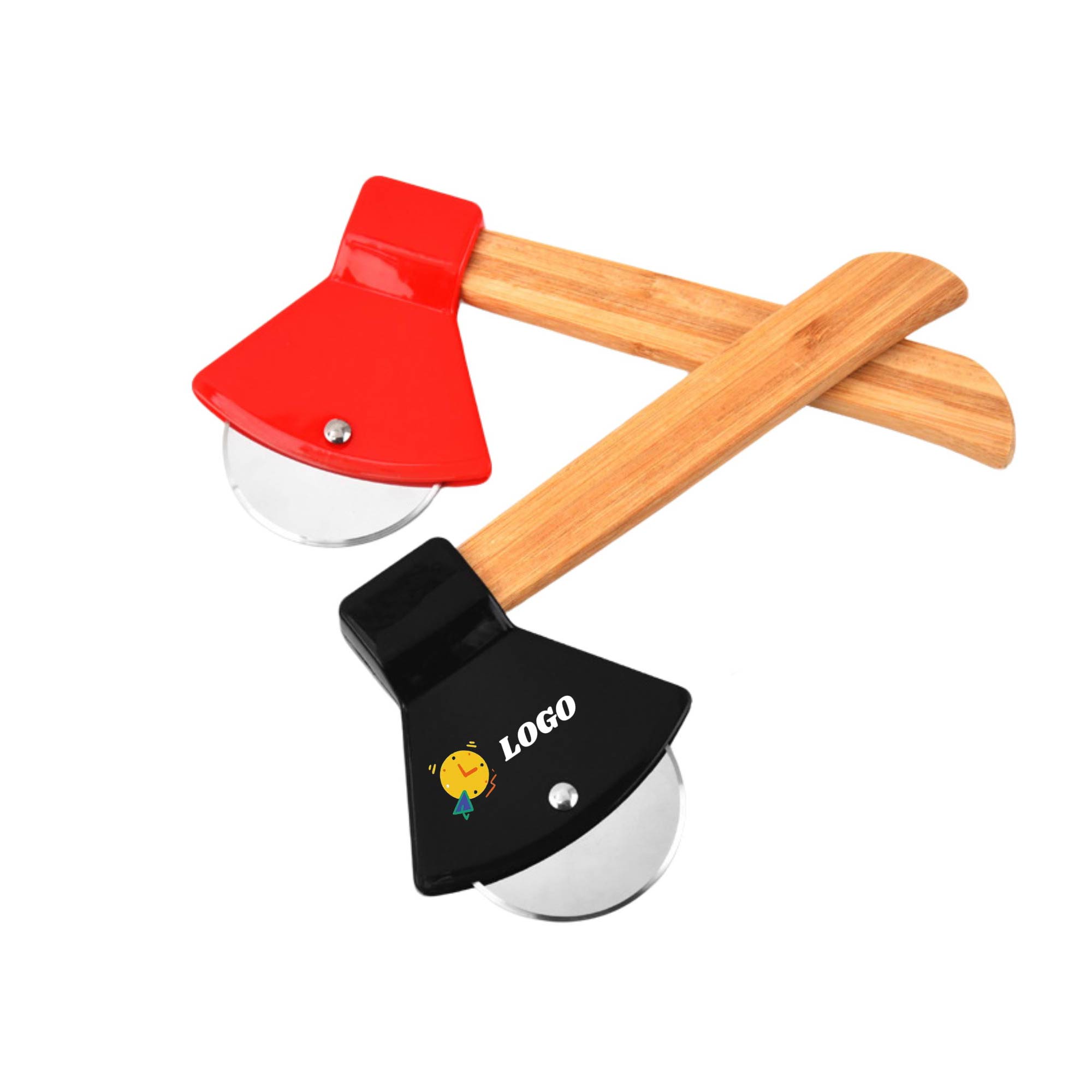 MOQ 10 pcs Pizza Cutter With Wooden Handle 2