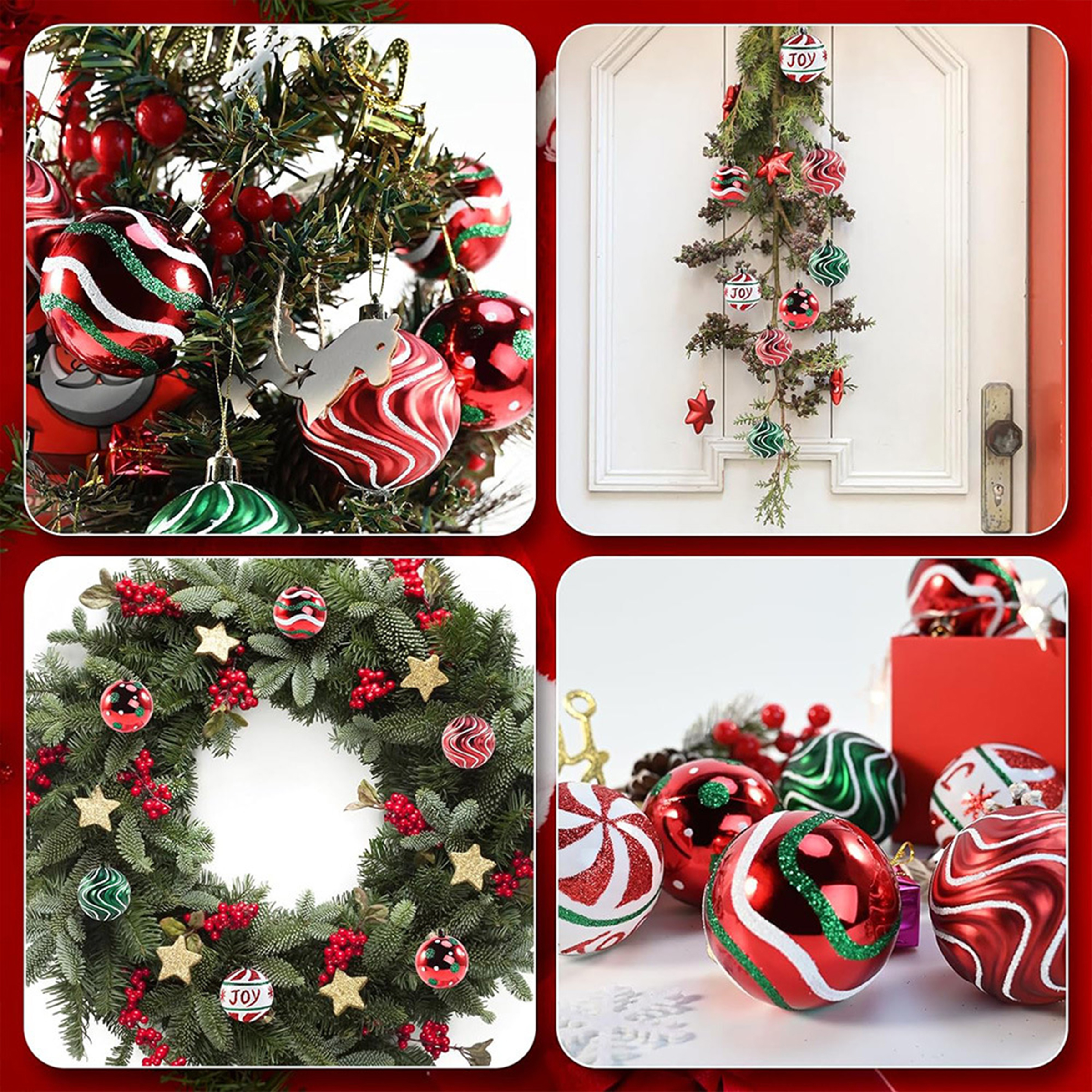 Plastic Christmas Painted Ball Decorations 3