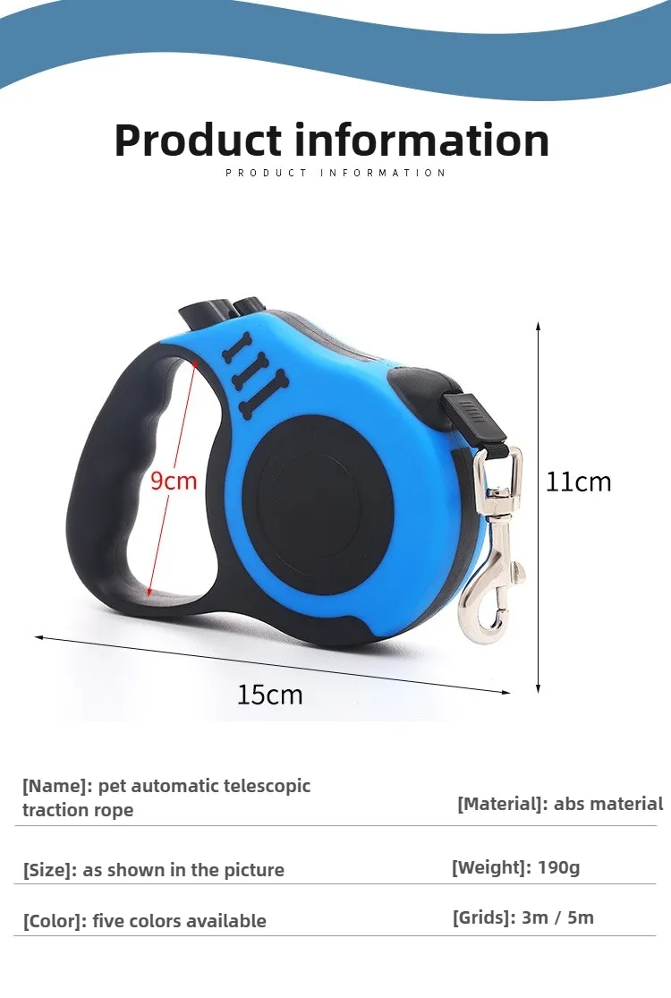 3M 5M Auto Retractable Dog Leash Custom Logo for Promotional Gifts 1