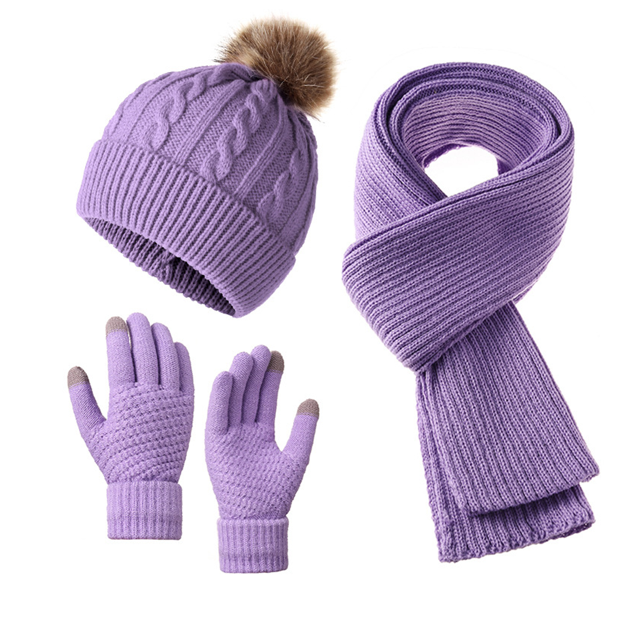 Warm Winter 3-Piece Set (Hat, Scarf, Gloves) MOQ 20 6