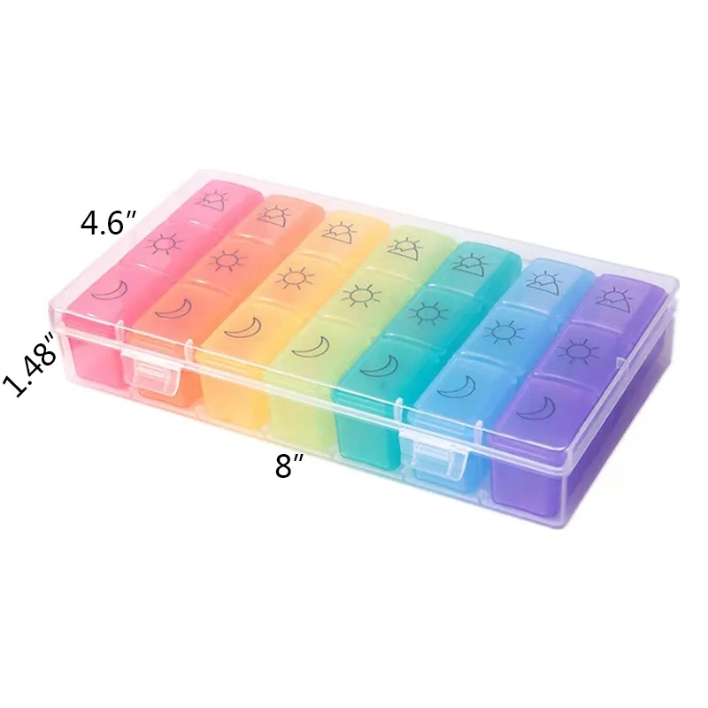 21 Grids Rainbow Medicine Box 4