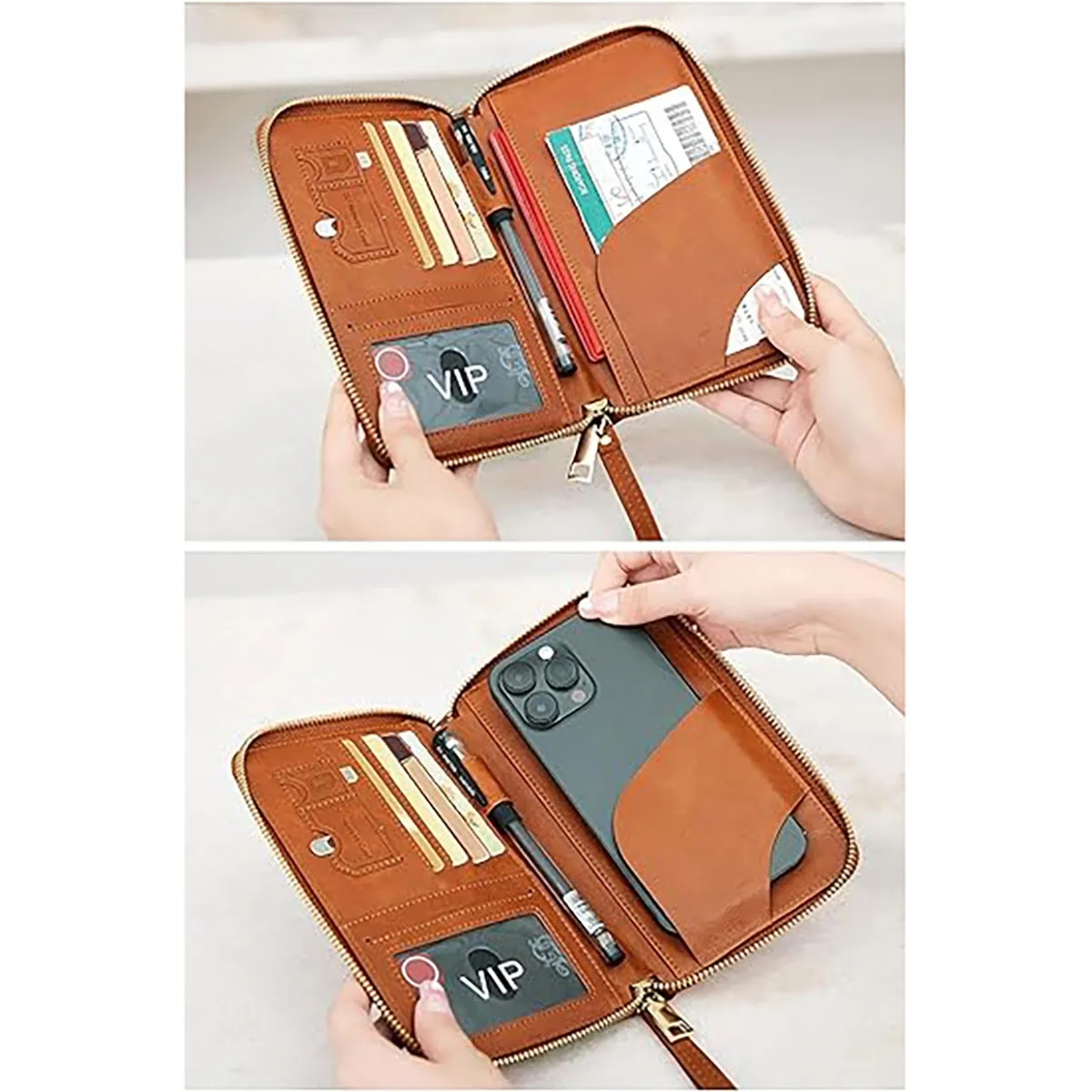 Passport ID Bag Zipper Anti-Theft Airplane Wallet 7