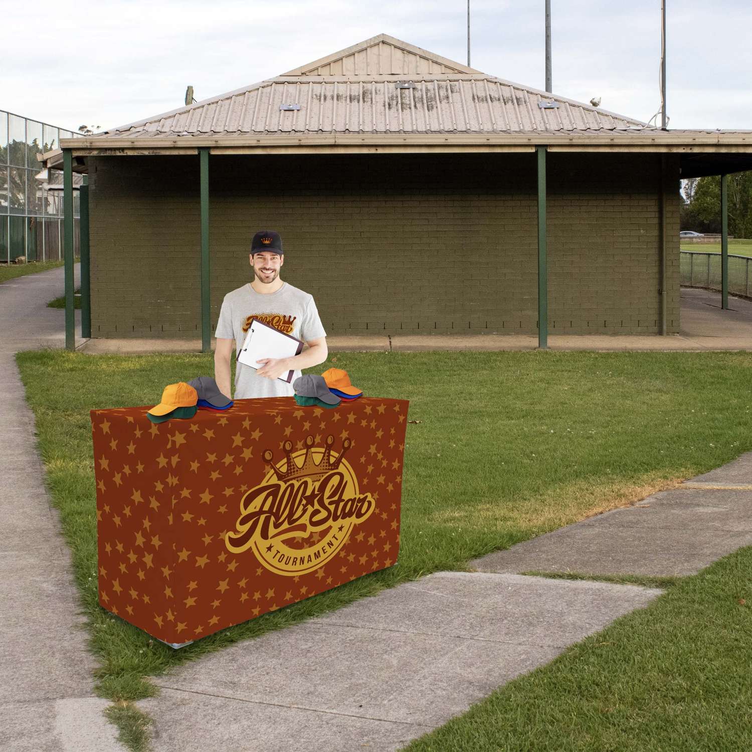 38.5"H x 77.5"W Pop-Up Table & Fitted Dye Sub Throw Kit 3