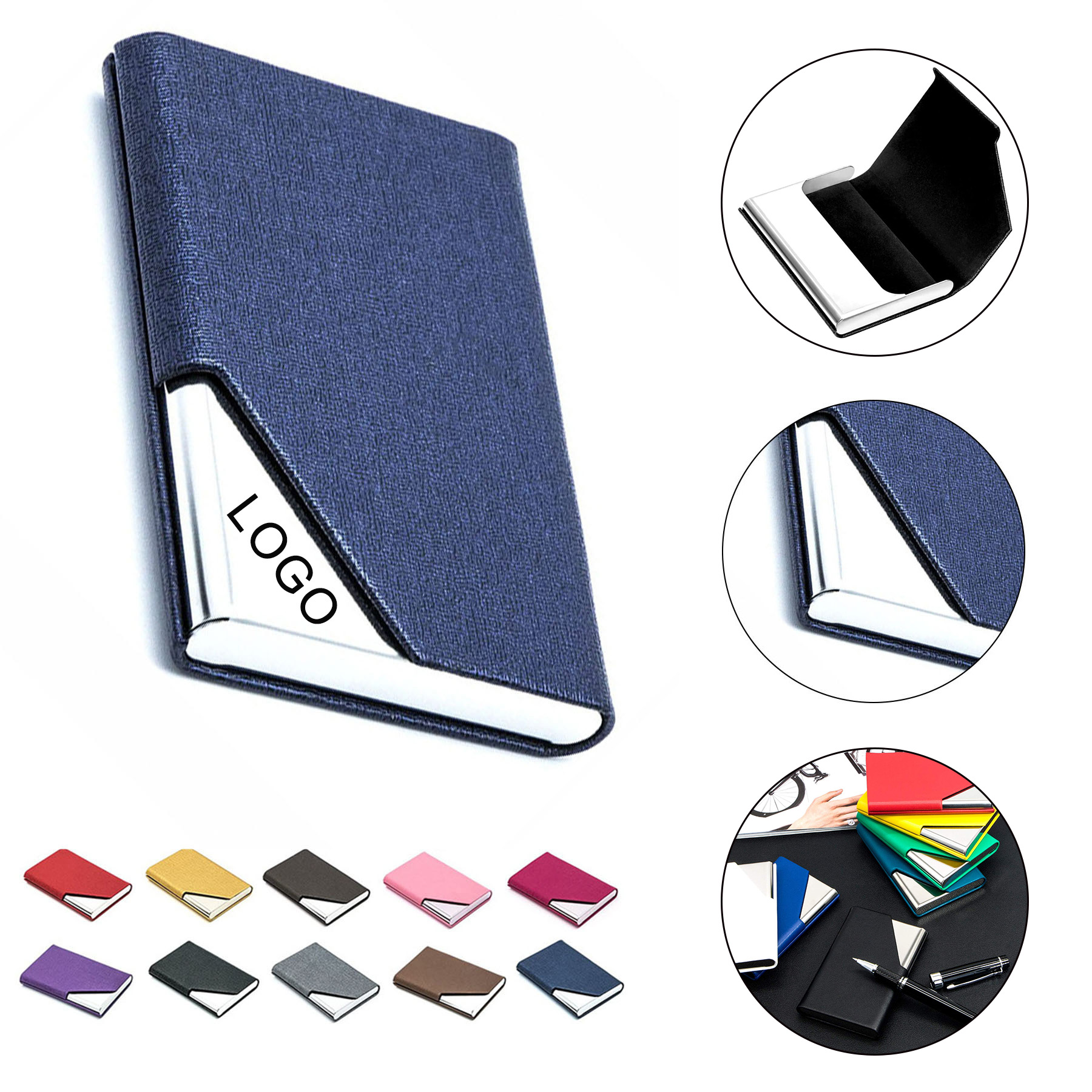 PU Leather Stainless Steel Card Case 2
