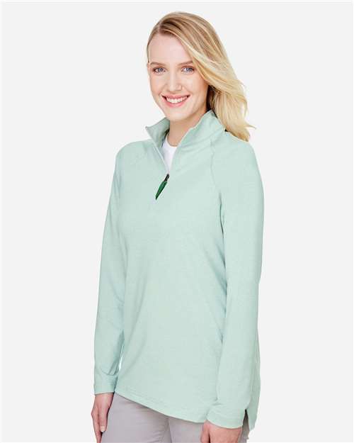 Women's CrownLux Performance® Clubhouse Micro-Stripe Quarter-Zip Pullover - DG480W 4
