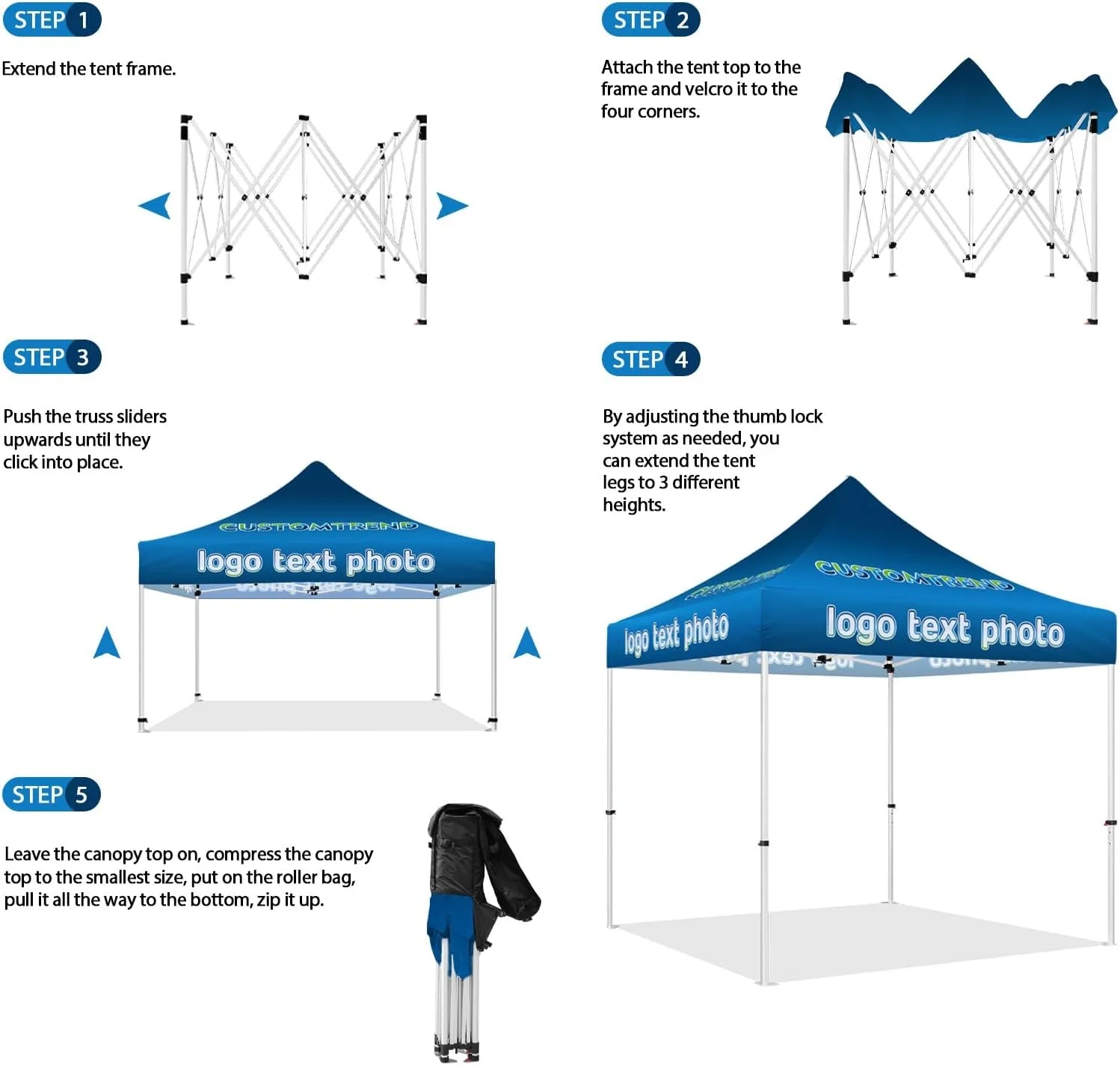 10' x15' Canopy Tent with One Single Side Wall (Sublimation) 1