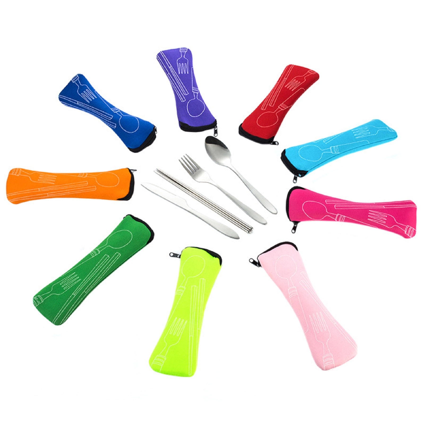 4 Pieces Set Cutlery with Neoprene Case 3