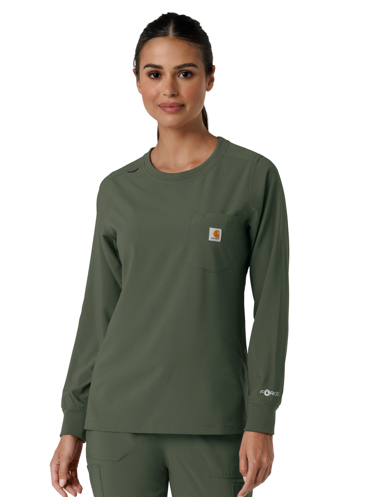 Carhartt Scrubs - Women's One-Pocket Crew Neck Long Sleeve Scrub Top 14