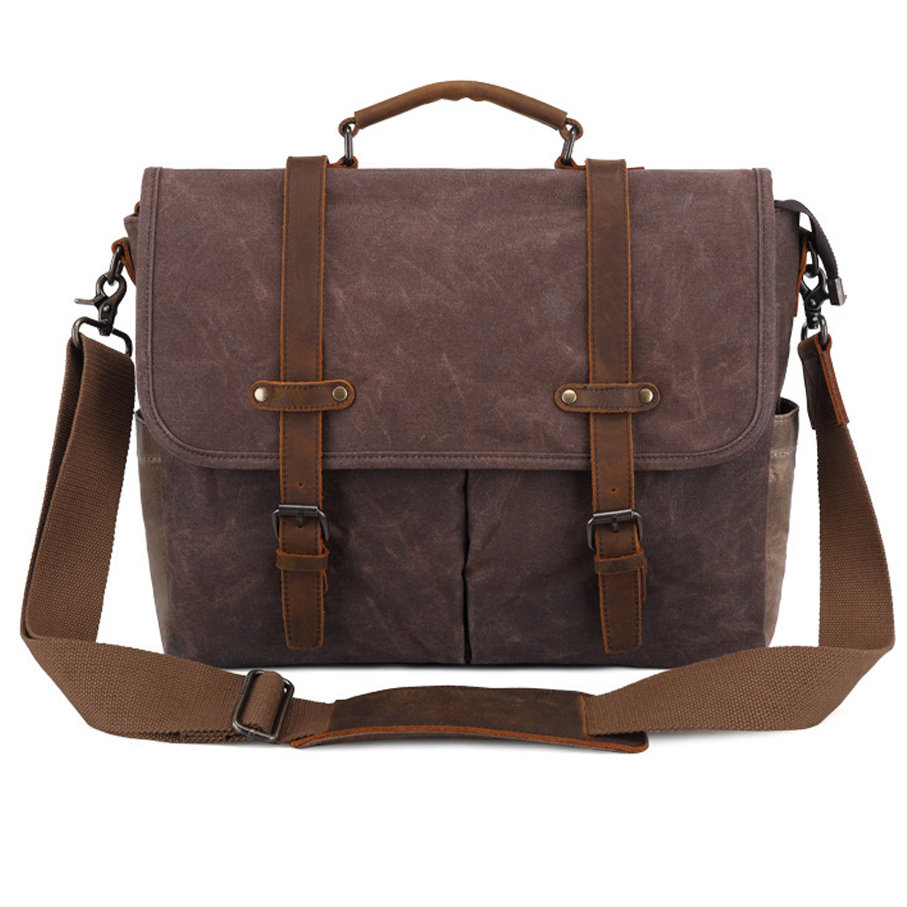 Vintage 15.6" Men's Leather Laptop Messenger Bag 6