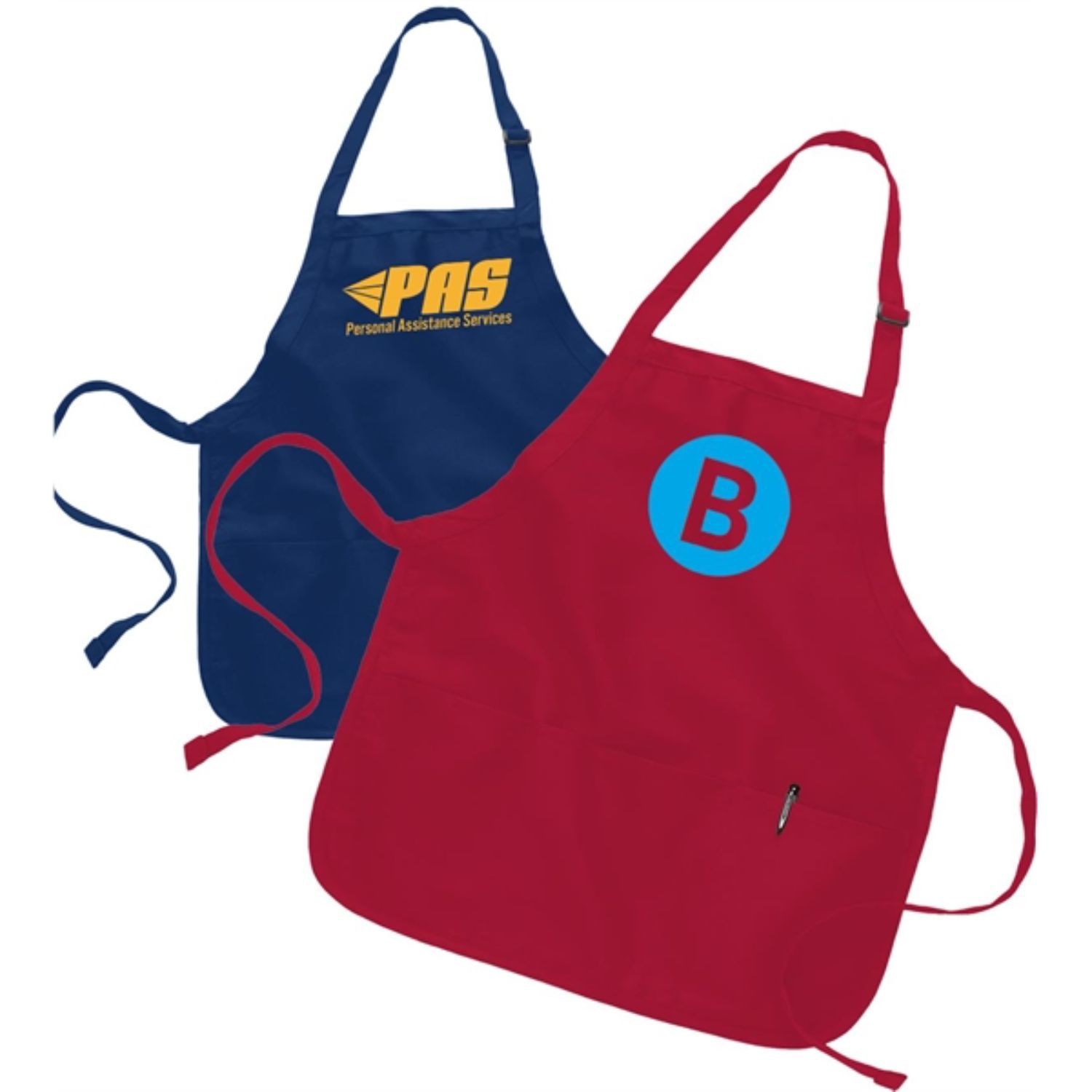7.5 oz Multipurpose Apron w/ Custom Logo & Adjustable Neck Strap USA Decorated (22" x 24") 2