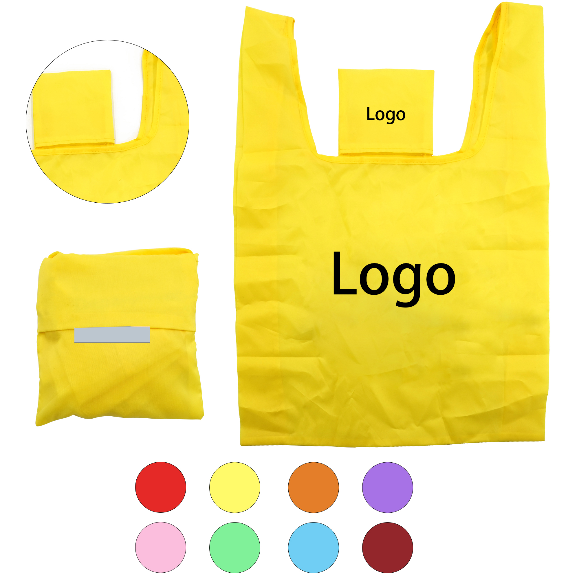 MOQ100 Foldable Shopping Tote Bag With Small Pocket 2