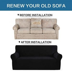 100% Polyester Non Slip Soft Couch Double-Seat Elastic Sofa 4