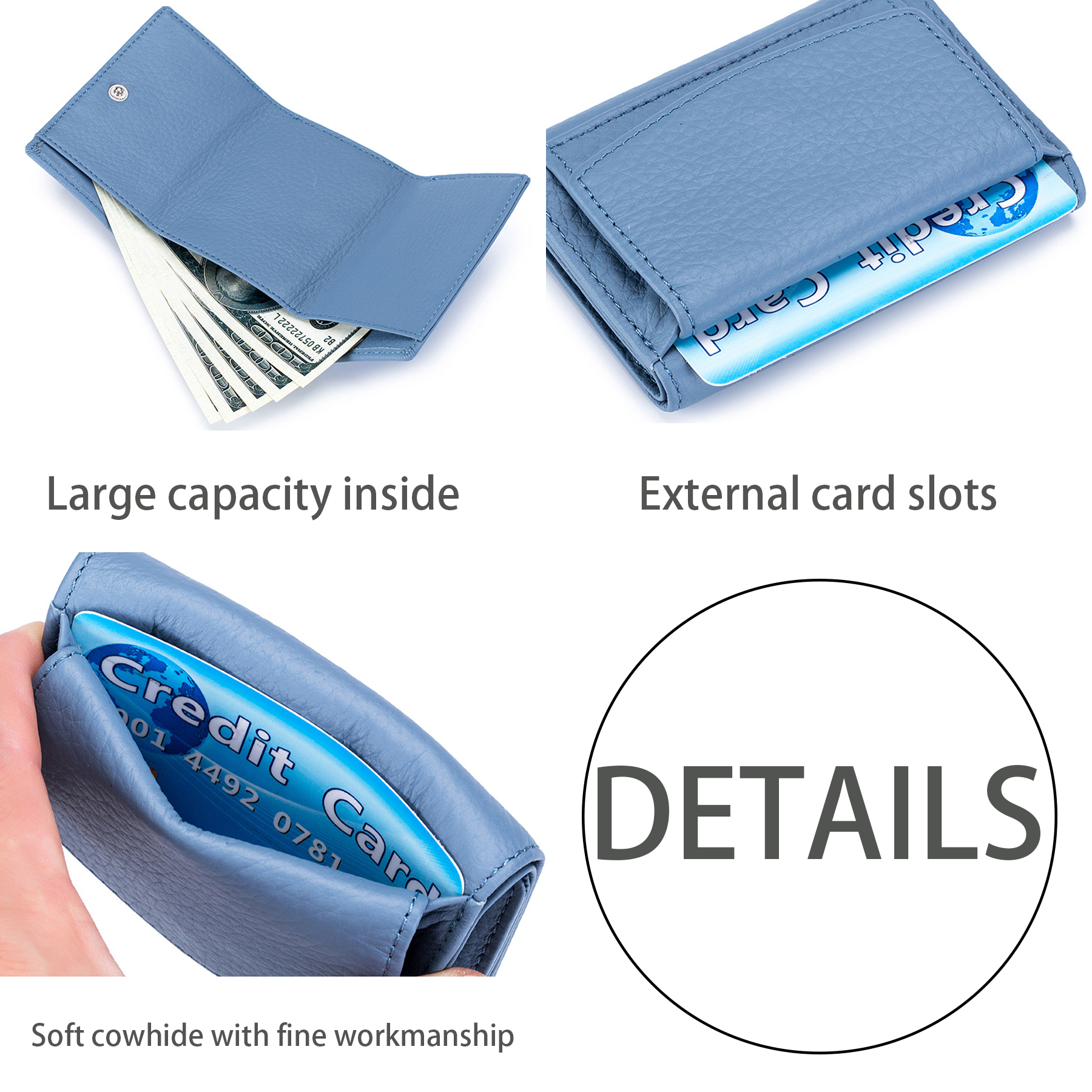 Genuine Leather Cute mini ladies purse 8