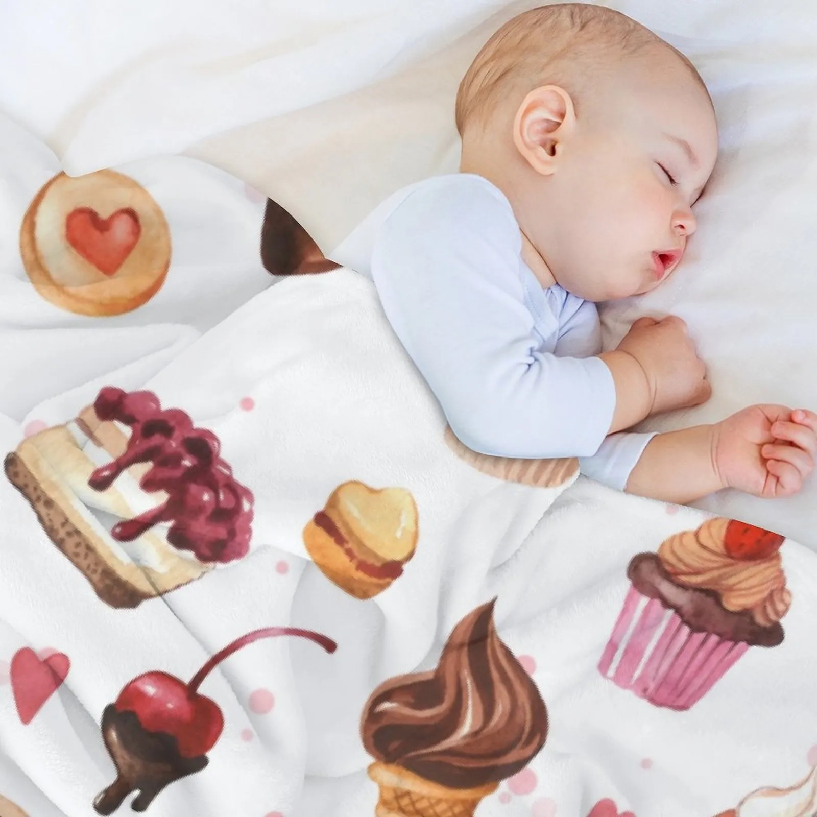 280g Full Color Soft Fleece Blanket Warm Lightweight Cozy 9