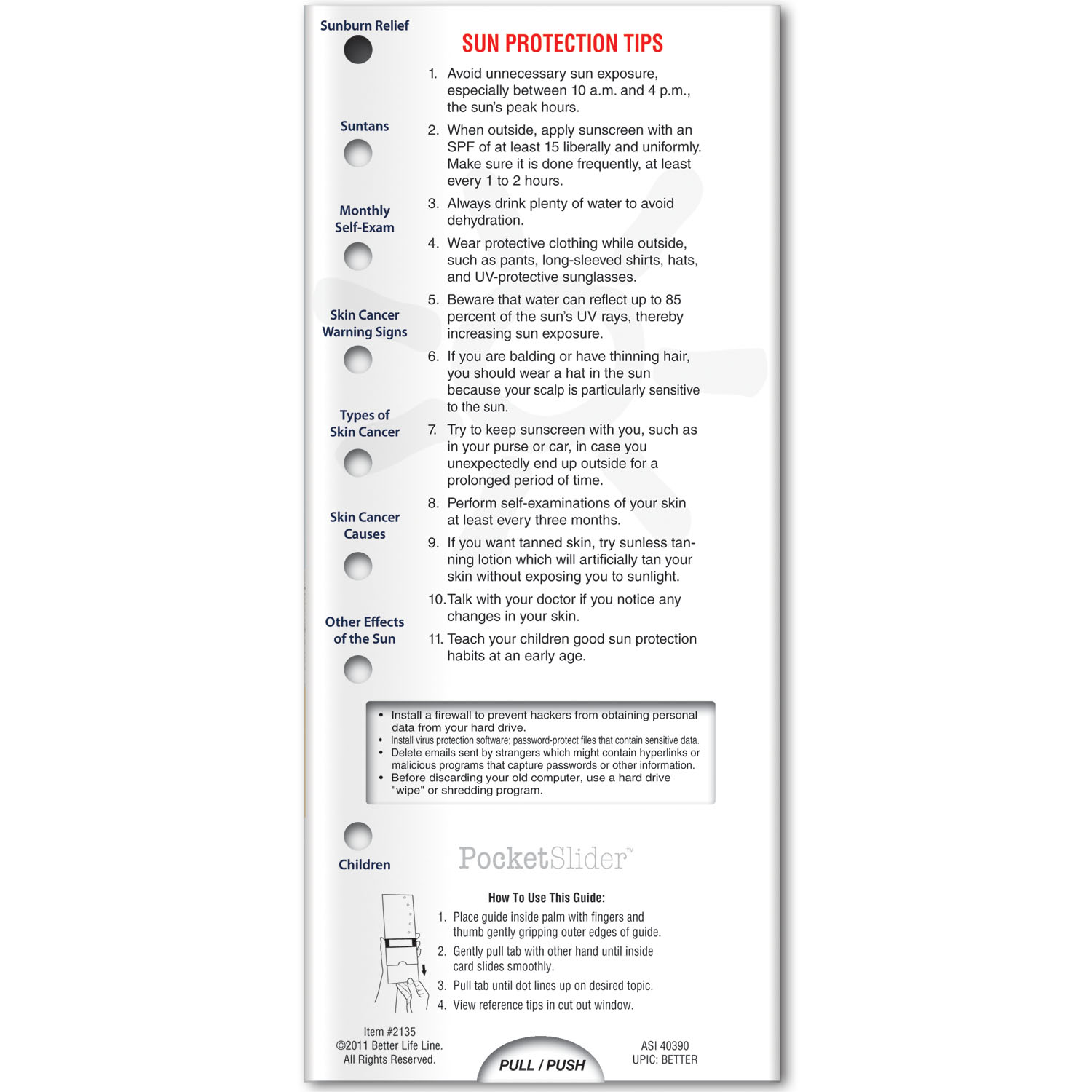 Pocket Slider - Skin and Sun Safety 3