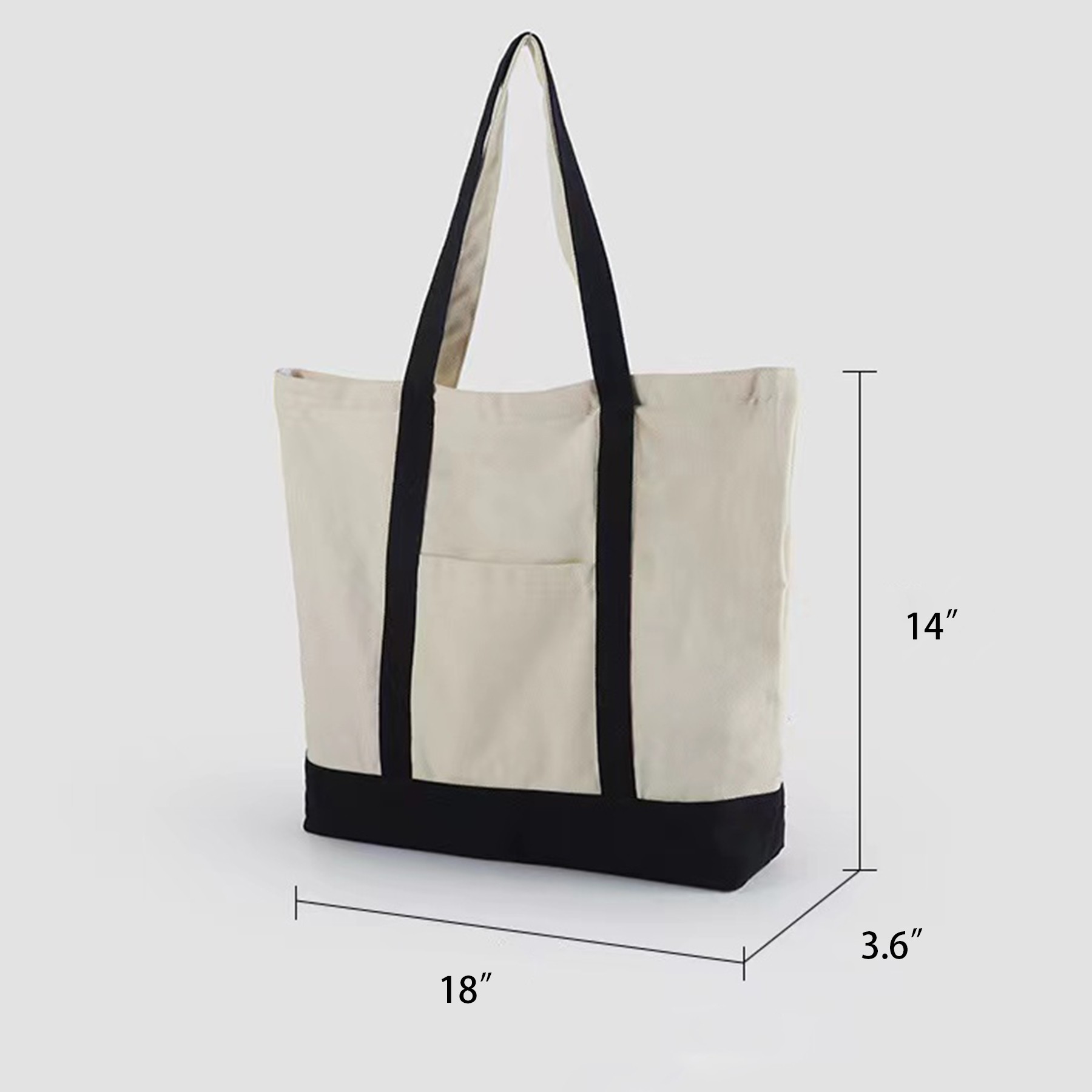 Stylish Canvas Tote Bag With External Pocket 2