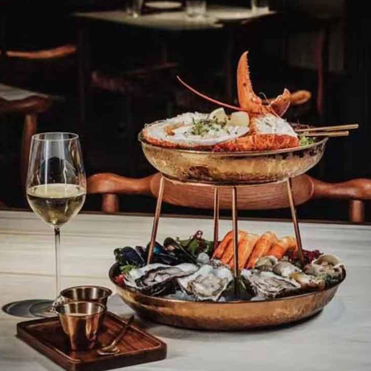 2 Pieces Tiered tray Seafood Tower for Restaurant Party Home 11