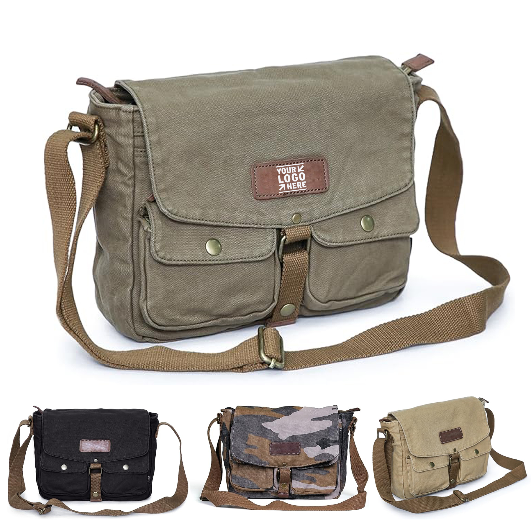 Vintage Canvas Crossbody Adjustable Shoulder Messenger Bag Military Satchel 2