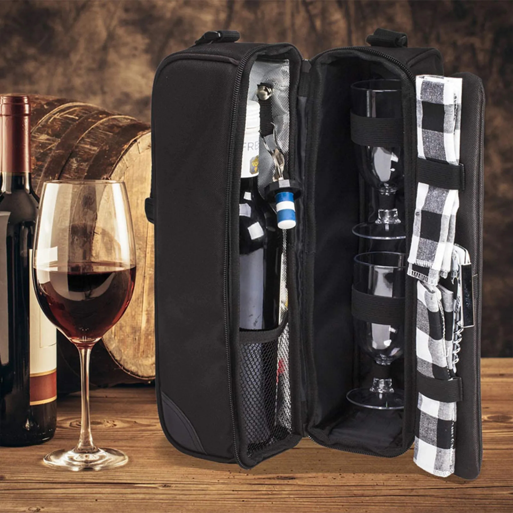 Wine Tote Bag With Cooler Compartment 1