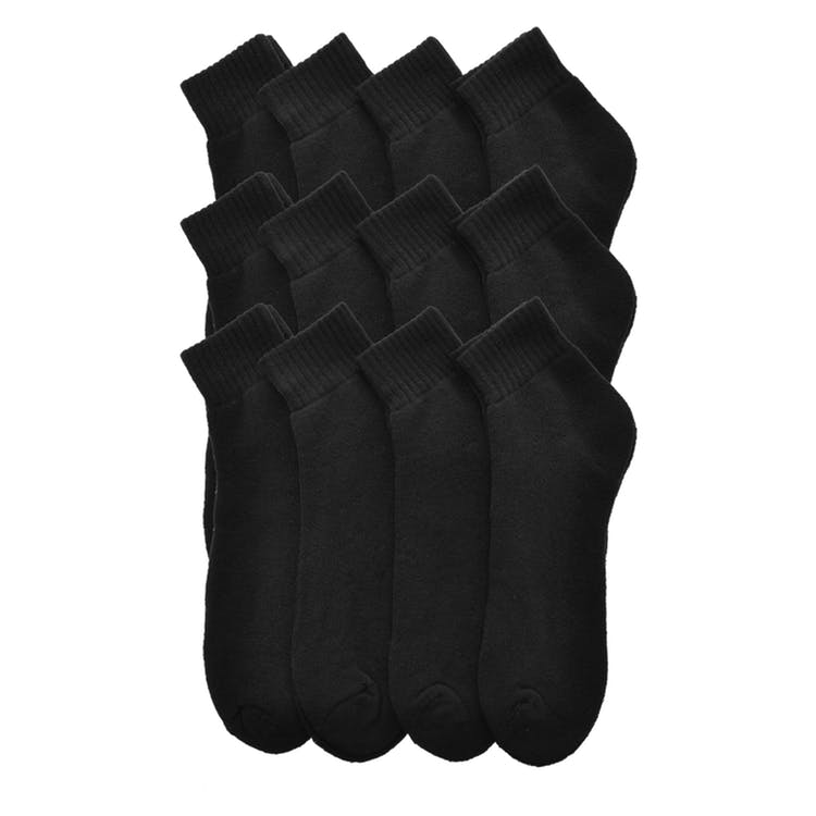 Men's Athletic Quarter Socks - Black 2