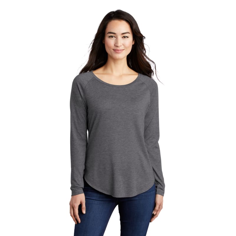 Sport-Tek Women's PosiCharge Long Sleeve Tri-Blend Wicking Scoop Neck Raglan Tee 48