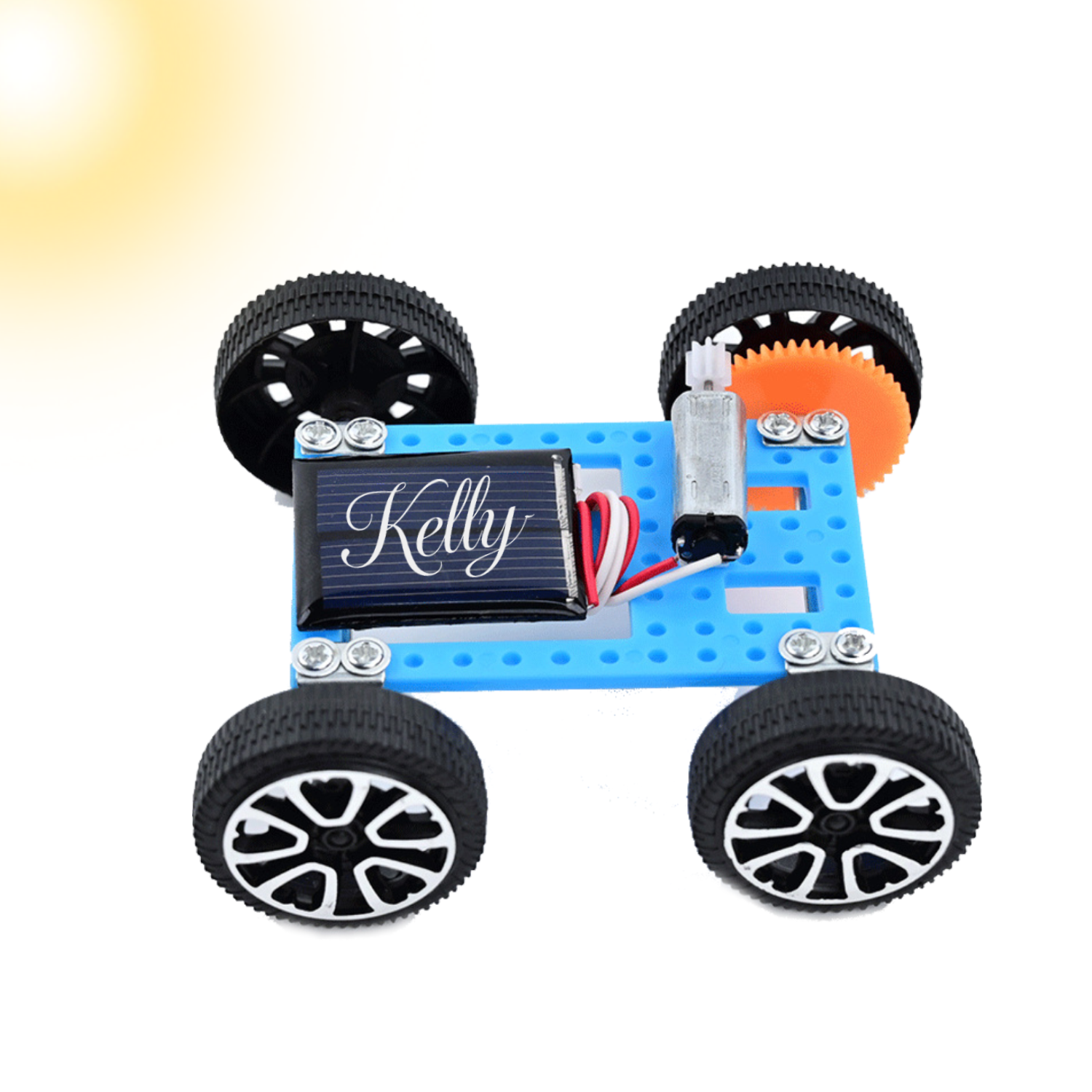 Kids DIY Micro Solar Sun Powered Car 2