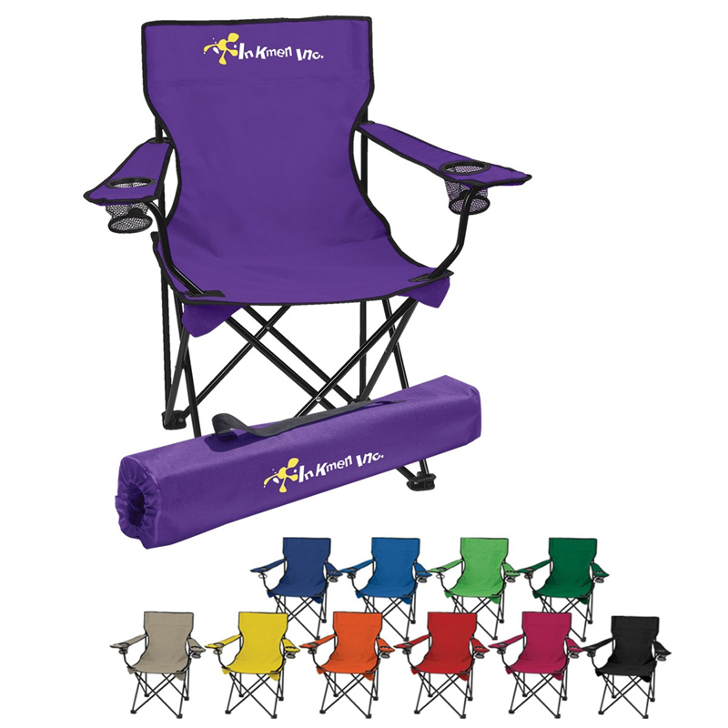 Foldable Camping Chair with Arm Rest and Two Drink Holders 2