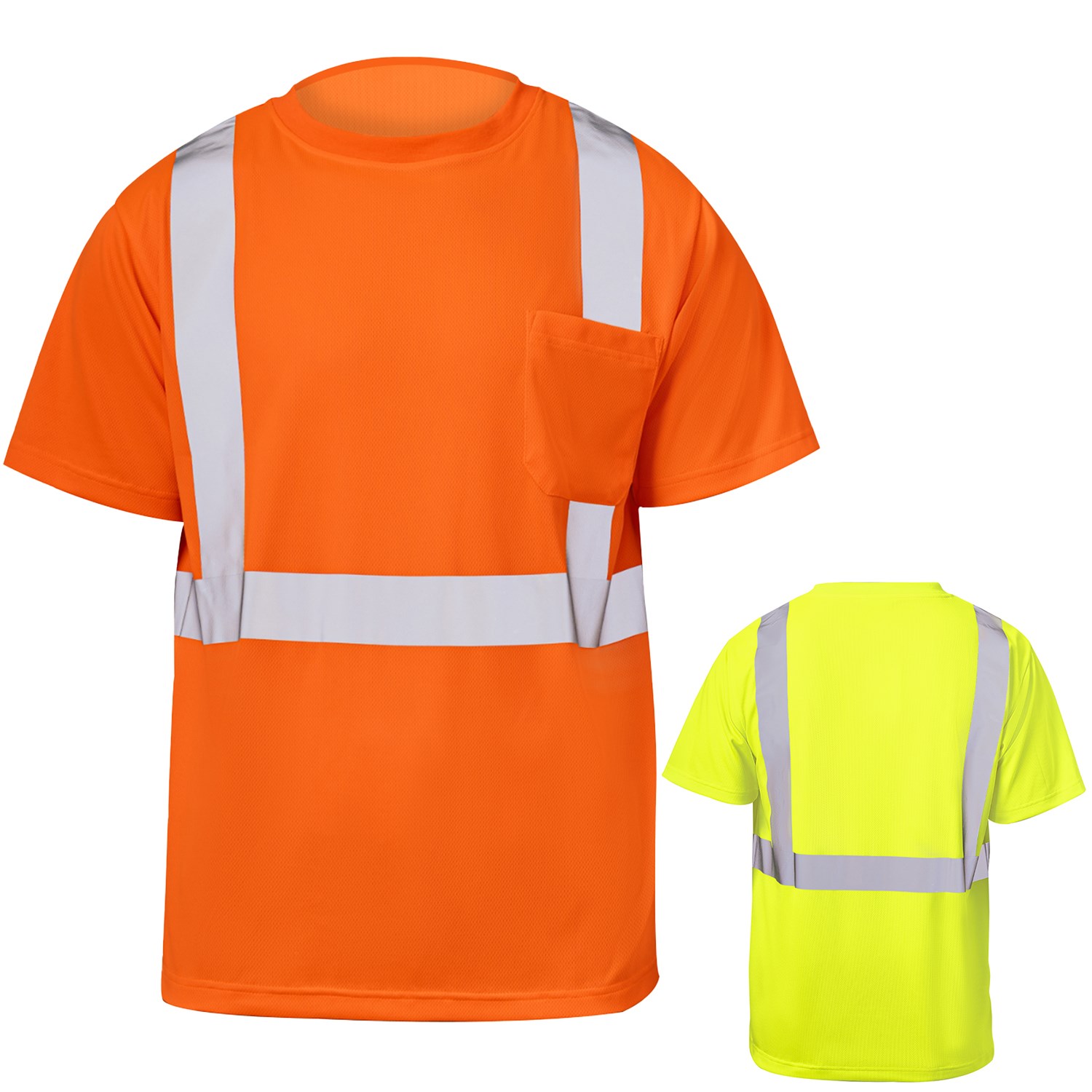 3.8 Oz. Polyester Class 2 Reflective Tape Safety T-Shirt with Pocket 5
