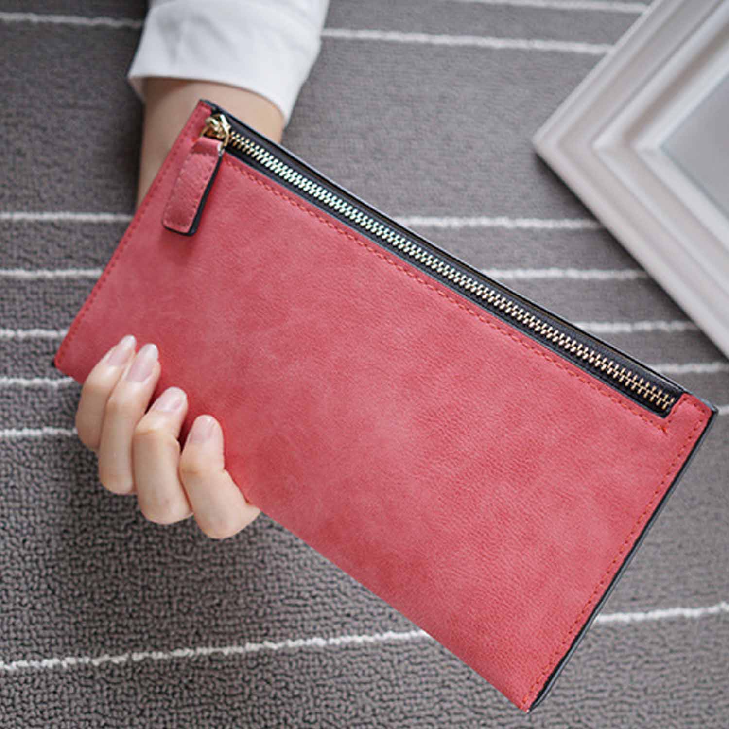 Thin zippered wallet Clutch 4