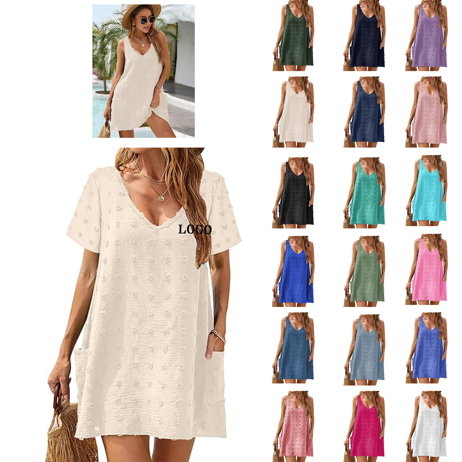 Women's Casual Swiss Polka Dot Summer Dress 19