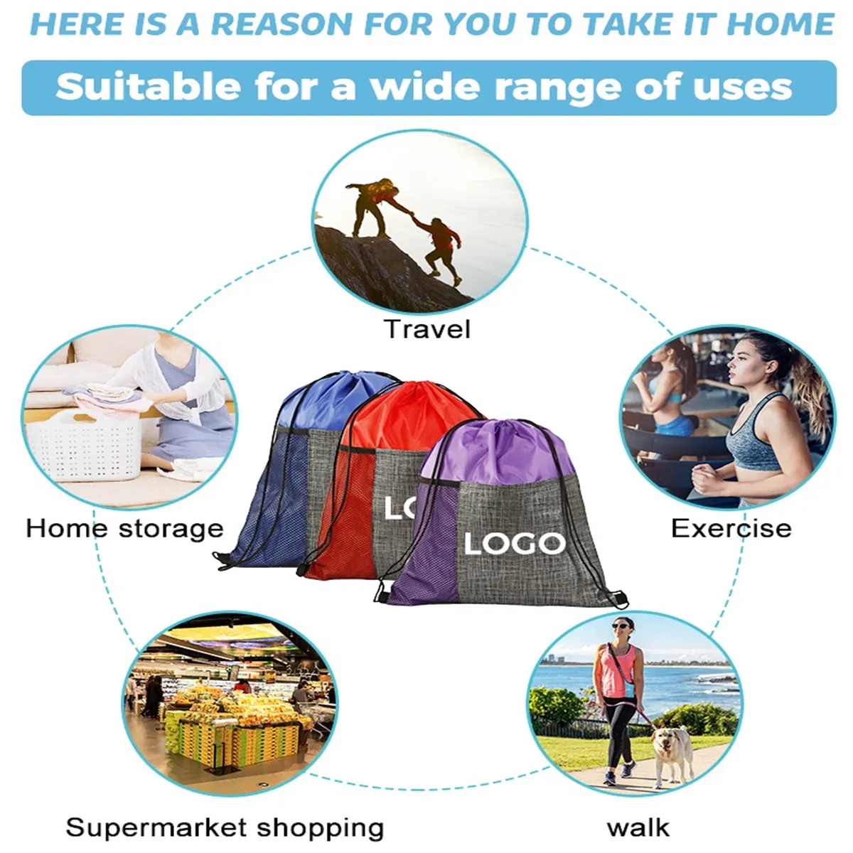 Etched Pocket Drawstring Sportpack 4