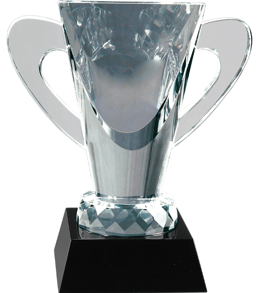 6-1/2" Optical Crystal Cup on Black Pedestal Base. 1