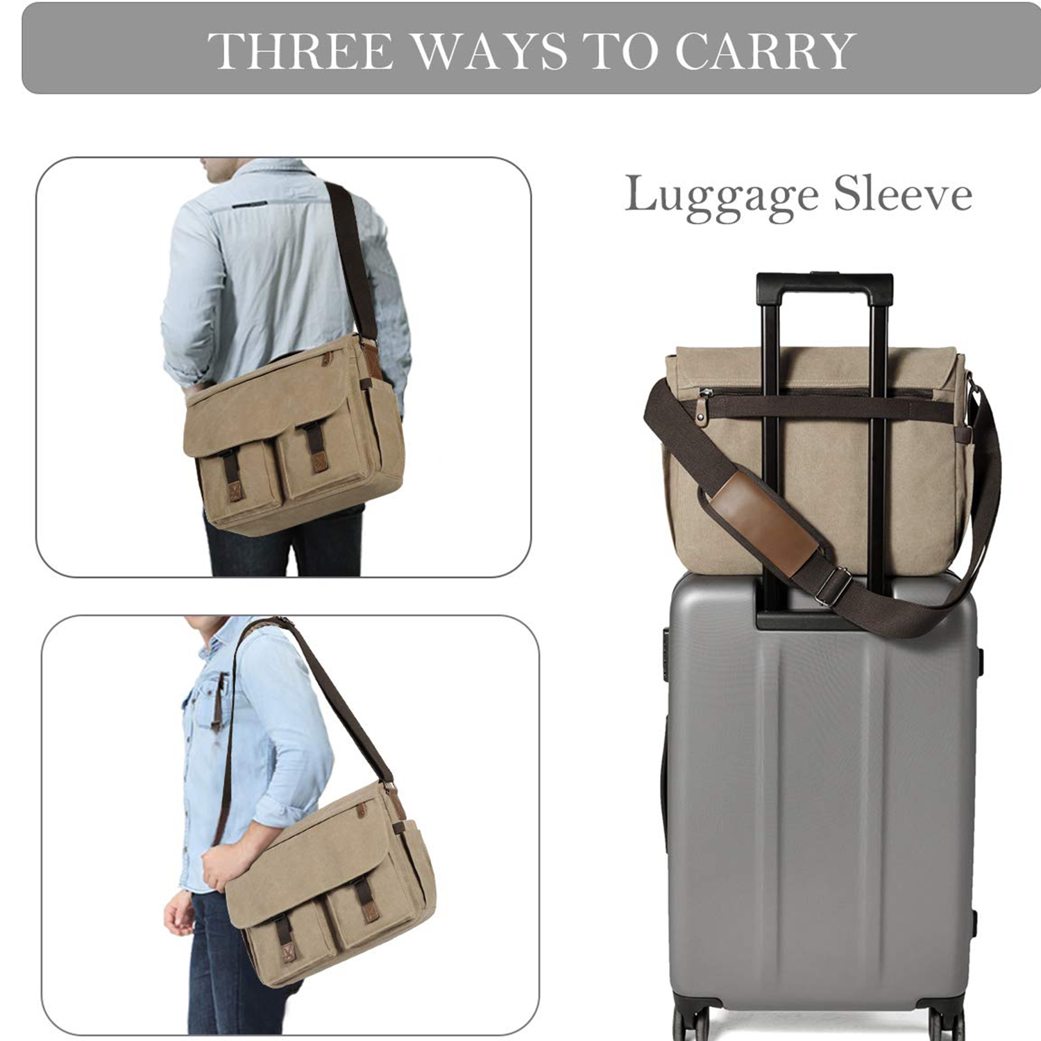 Laptop Briefcase Messenger Bag For Men 3